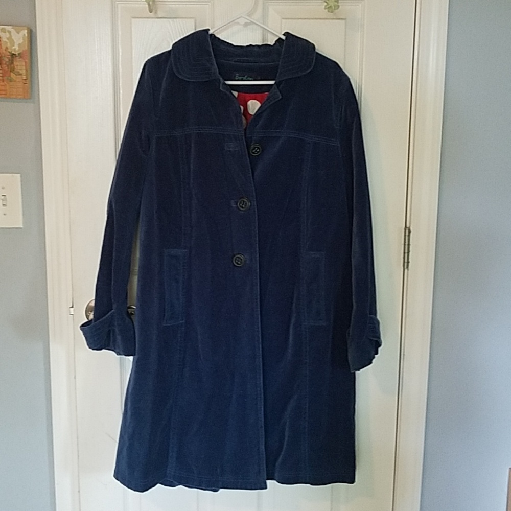 Blue velvet Boden coat
